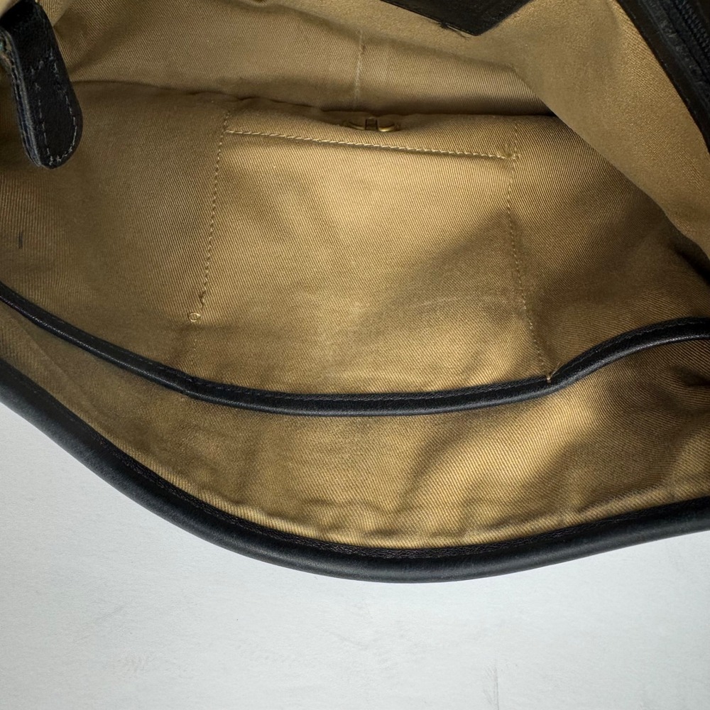 VTG Coach Black Leather Crescent Saddlebag Purse H1D-9718 Turn Lock Crossbody - Picture 11 of 14